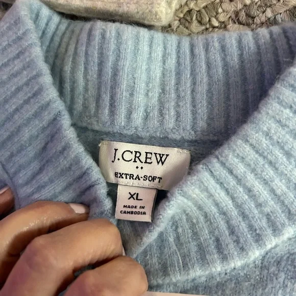 J. Crew Black , baby blue, light brown and Gray Crew Neck Sweaters - Picture 3 of 6